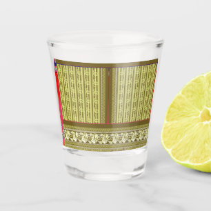 Kreuzstich einer Vase mit Blume Schnapsglas