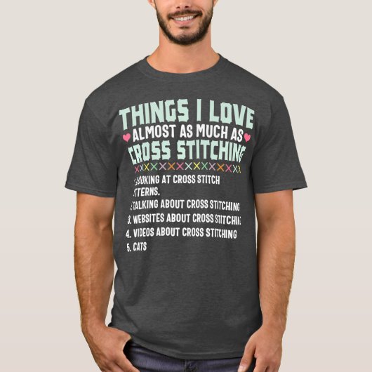 Kreuzstich Funny Liebe Stitching Nähgeschenk T-Shirt (Vorderseite)