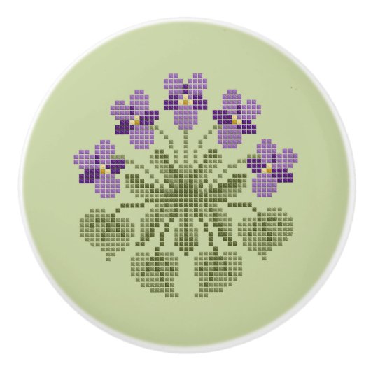 Kreuzstich-Keramik Keramikknauf (Vorderseite)