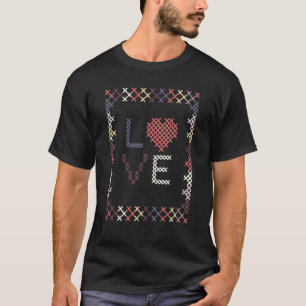 Kreuzstich-Liebe Stitching Praxis Handwerk Sticken T-Shirt