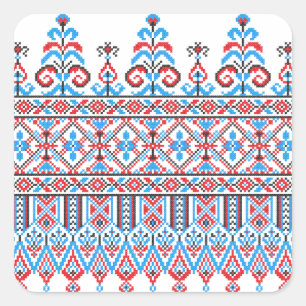 Kreuzstich Quadratischer Aufkleber