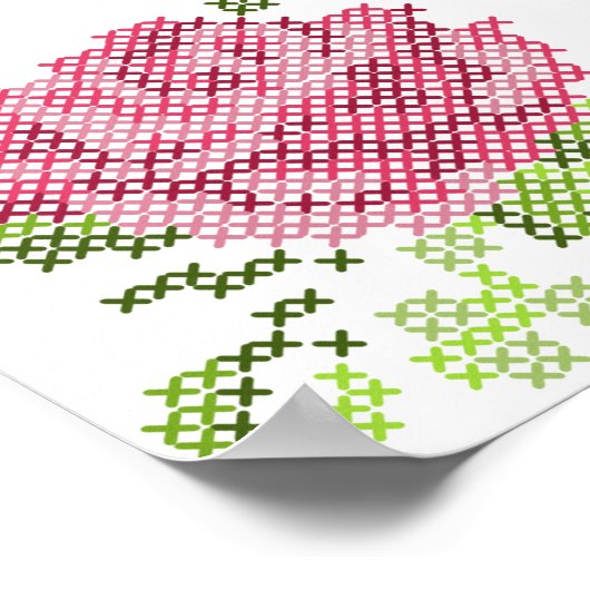 Kreuzstich-Rose Poster (Ecke)