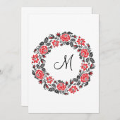 Kreuzstich-Rote Rosen Circle Monogram (Vorne/Hinten)