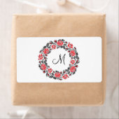 Kreuzstich-Rote Rosen Circle Monogram (Insitu)