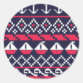 Kreuzstich Runder Aufkleber (Vorderseite)
