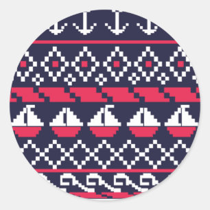 Kreuzstich Runder Aufkleber