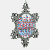 Kreuzstich Schneeflocken Zinn-Ornament (Links)