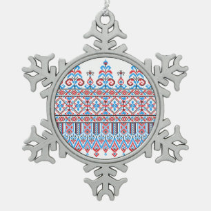 Kreuzstich Schneeflocken Zinn-Ornament