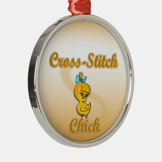 Kreuzstich Silbernes Ornament (Rechts)