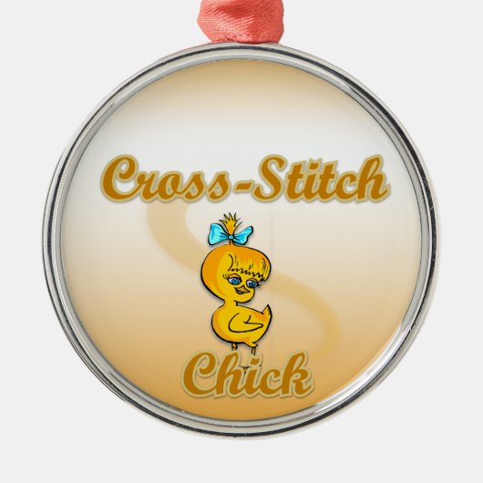 Kreuzstich Silbernes Ornament (Vorne)