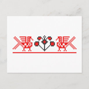 Kreuzstiche Postkarte