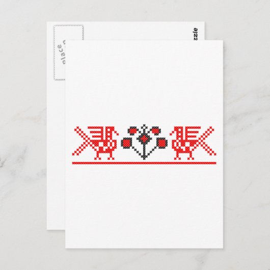 Kreuzstiche Postkarte (Vorne/Hinten)