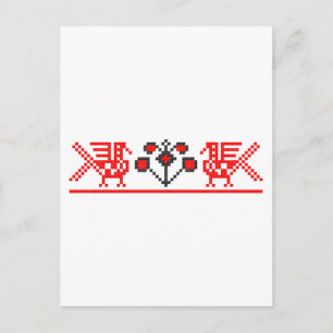 Kreuzstiche Postkarte