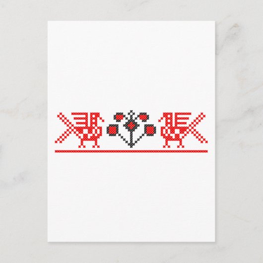 Kreuzstiche Postkarte (Vorderseite)