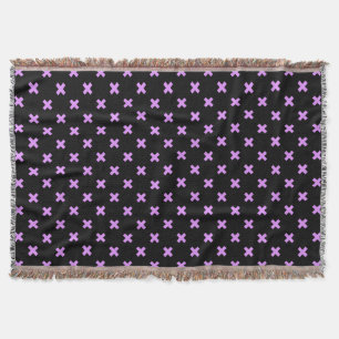Kreuzstiche von Lilac auf schwarz Decke