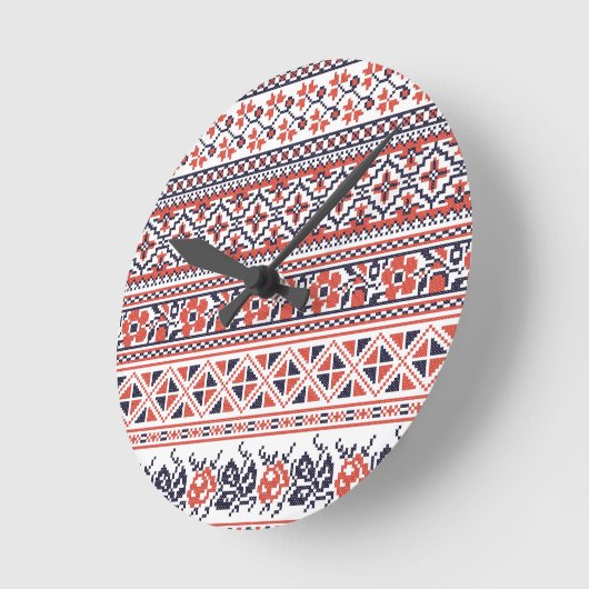 Kreuzstichentwurf Muster Runde Wanduhr (Winkel)