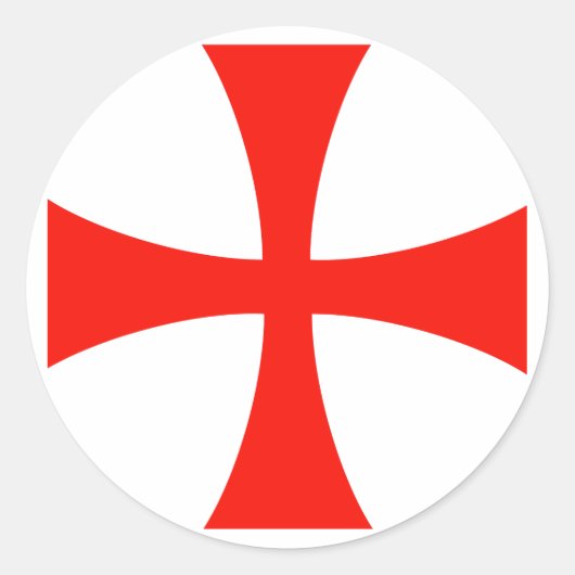 Kreuzsticker für Knight's Templar Runder Aufkleber (Vorderseite)