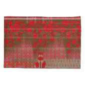 Kreuzstickermuster mit roten Blume und Reben Kissenbezug (Rückseite)