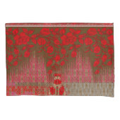 Kreuzstickermuster mit roten Blume und Reben Kissenbezug (Vorderseite)