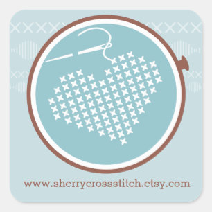 Kreuzstickernadel Quadratischer Aufkleber