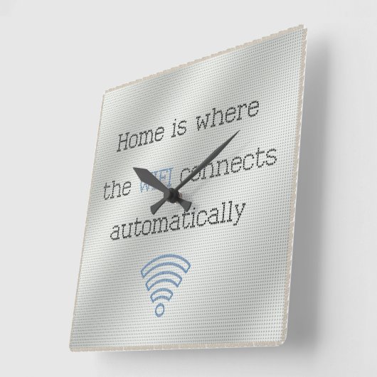 Kreuzstitch Zuhause WIFI-Uhr Quadratische Wanduhr (Winkel)