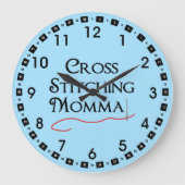 Kreuzstitching Momma Große Wanduhr (Vorderseite)