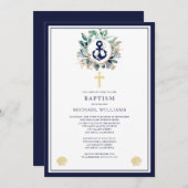 Kreuztaufe der Seeschlacht durch Wasserfarbe Einladung (Vorne/Hinten)