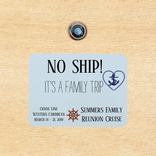 Kreuztürfamilie Personalisiert kein Schiff Magnet