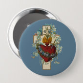 Kreuzung der Jungfrau Mary Immaculate Heart Religi Button (Vorne & Hinten)