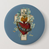 Kreuzung der Jungfrau Mary Immaculate Heart Religi Button (Vorderseite)