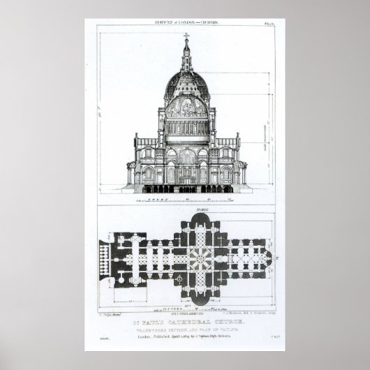 Kreuzung der St. Paul's Cathedral Poster (Vorne)