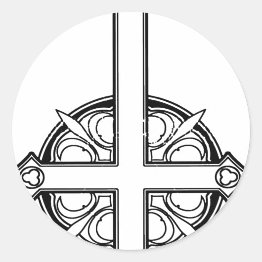 Kreuzung nach unten runder aufkleber (Vorderseite)