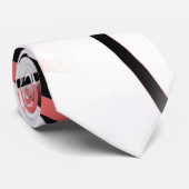 Kreuzung von Korallen und schwarzen Streifen auf W Krawatte (Gerollt)