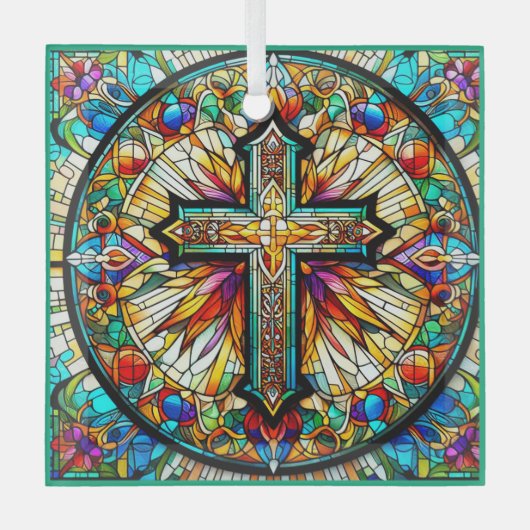 Kreuzverkleidung Ornament Aus Glas (Vorderseite)