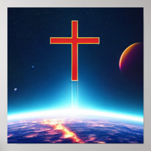 Kreuzweg in der Nähe von Planeten Raumfahrtposter Poster