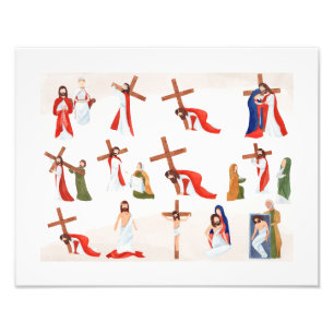 Kreuzweg, Religiöse Kunst Fotodruck