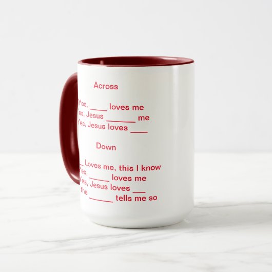 Kreuzwort Tasse (Vorderseite Links)