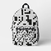 Kreuzworträtsel Bedruckter Rucksack (Vorderseite)