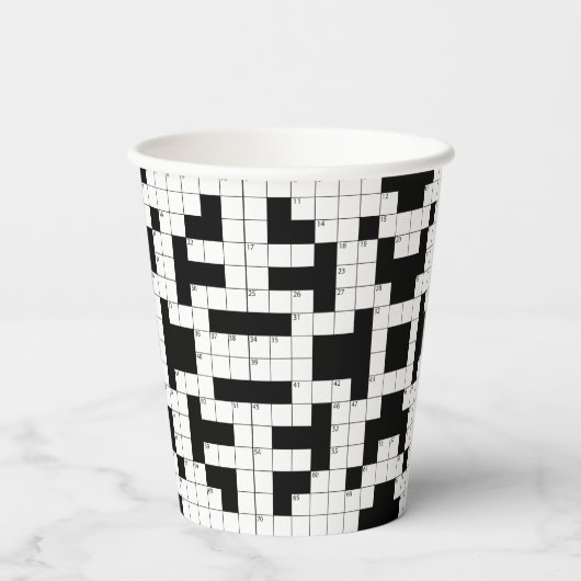 Kreuzworträtsel Design Paper Cup Pappbecher (Rückseite)