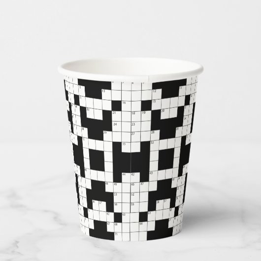 Kreuzworträtsel Design Paper Cup Pappbecher (Rechts)