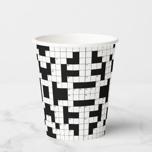 Kreuzworträtsel Design Paper Cup Pappbecher (Vorderseite)