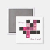 Kreuzworträtsel Hochzeit speichern Datum Magnet (Vorderseite/Rückseite)