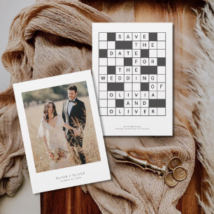 Kreuzworträtsel-Hochzeit Terminankündigung Save The Date