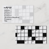 Kreuzworträtsel-Liebhaber-Visitenkarten Visitenkarte (Vorne/Hinten)