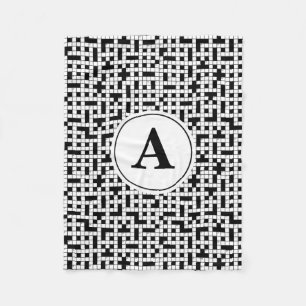 Kreuzworträtsel Monogramm Fleecedecke