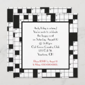 Kreuzworträtsel Party einladen Einladung (Vorne/Hinten)