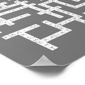 Kreuzworträtsel Puzzle Grumpy Spaß Gray Poster (Ecke)