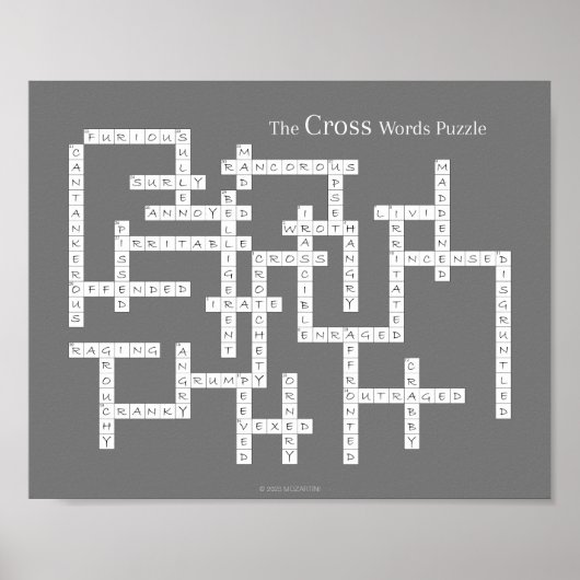 Kreuzworträtsel Puzzle Grumpy Spaß Gray Poster (Vorne)
