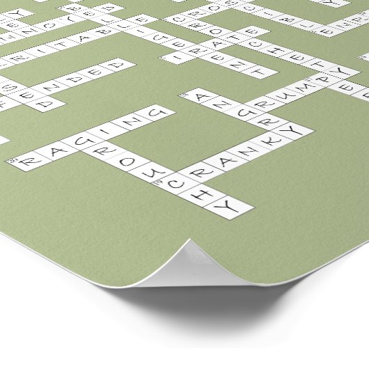 Kreuzworträtsel Puzzle Grumpy Spaß Olive Poster (Ecke)