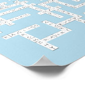 Kreuzworträtsel Puzzle Grumpy Vokabular Spaß Blau Poster (Ecke)